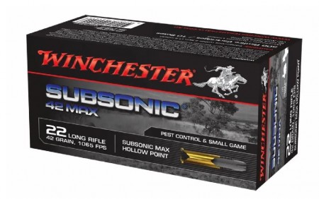 Winchester .22LR Subsonic Max 42g HP - 50 stk