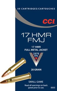 CCI 17HMR FMJ 20grs - 50 stk