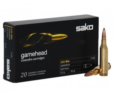 Sako 243 Win Gamehead 90grs. 20pk.