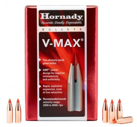 Hornady V-Max Bullets 22 Cal .224 60 Gr V-Max - 100 stk