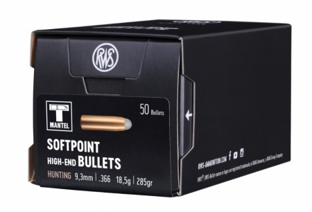 RWS Softpoint RN Kuler 9,3mm 18,5g/285gr - 50 stk