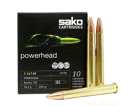 Sako 9,3x74R Powerhead Barnes 16,2g / 250grs - 10 stk
