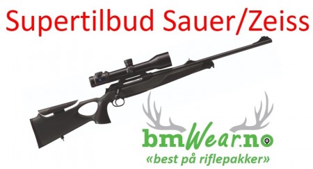 Supertilbud Sauer 404 Synchro XT med Zeiss HT M 3-12x56 og Hausken JD224, riflepakke